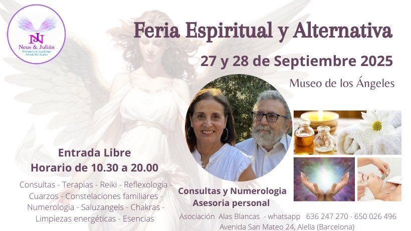 Neus Costabella y Julian Gaitano Neus Costabella y Julian Gaitano, angelologos y conferenciantes en Feria Espiritual y Altenativa de Alella
