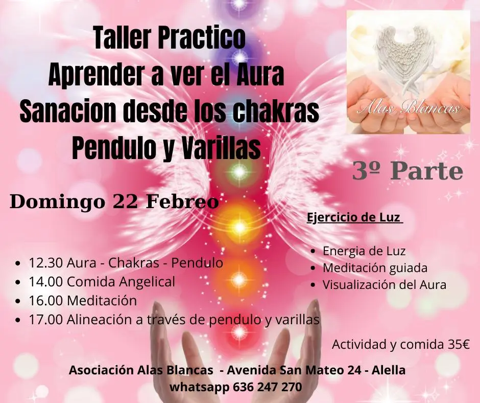 Cartel de las Actividades-terapia-de-sanacion-domingo-en-Asociacion-Alas-Blancas